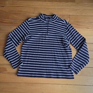 L.L. Bean Navy and White Striped Pullover Size XL
